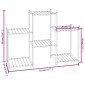 vidaXL Βάση Λουλουδιών Μαύρη 83 x 25 x 60 εκ. Σιδερένια