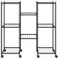 vidaXL Βάση Λουλουδιών με Ρόδες 83 x 25 x 83,5 εκ. Μαύρη Σιδερένια
