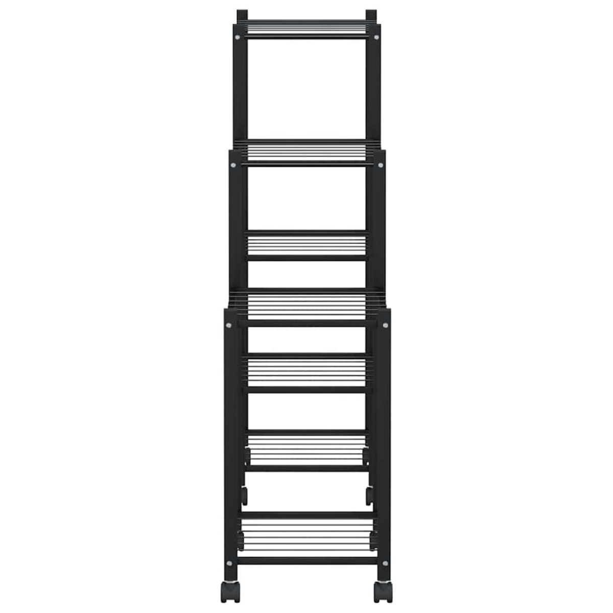 vidaXL Βάση Λουλουδιών με Ρόδες 83 x 25 x 83,5 εκ. Μαύρη Σιδερένια