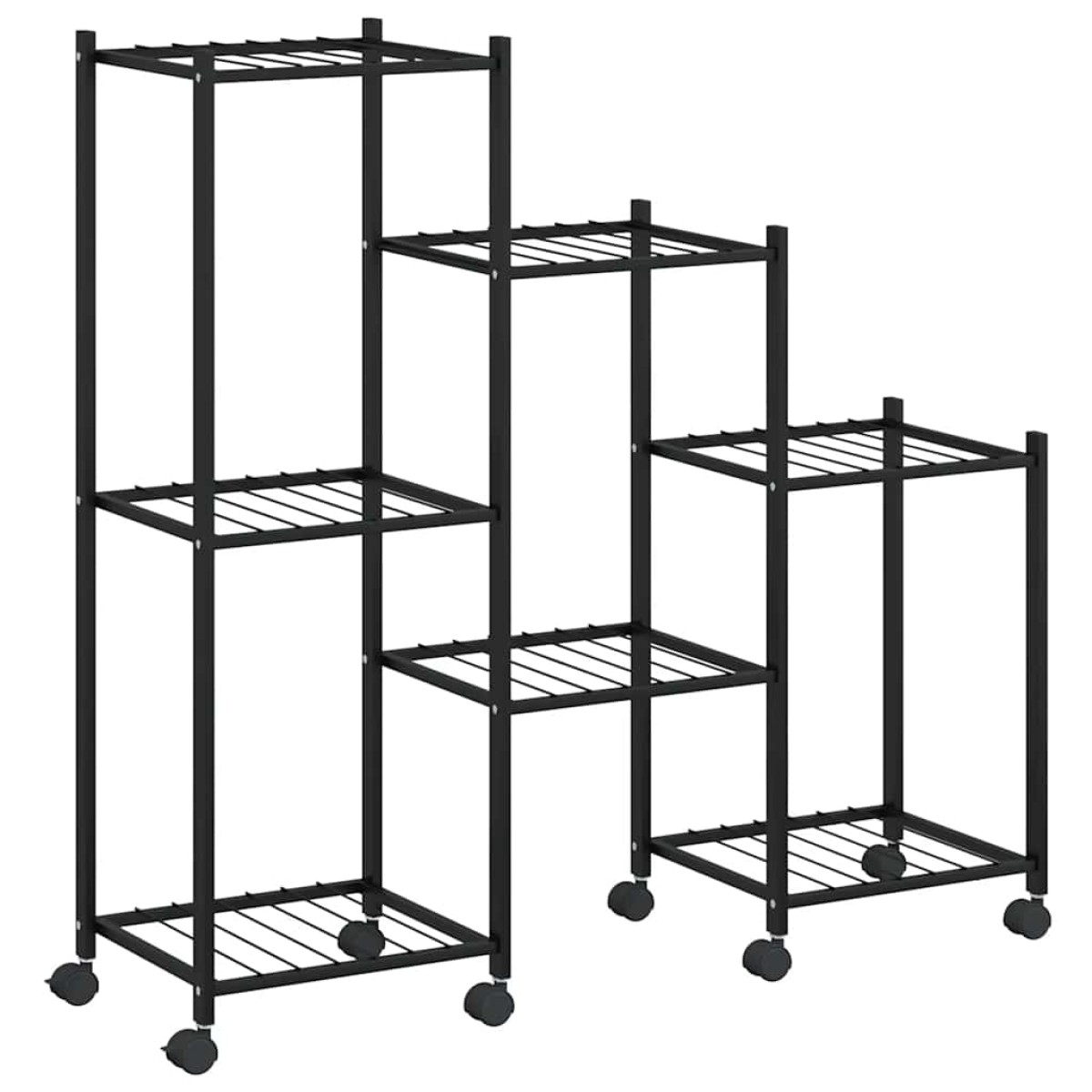 vidaXL Βάση Λουλουδιών με Ρόδες 83 x 25 x 83,5 εκ. Μαύρη Σιδερένια