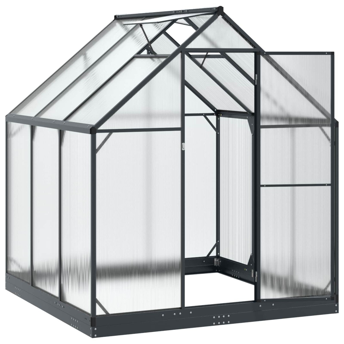 vidaXL Θερμοκήπιο Κήπου με πόρτα Ανθρακί 183,5 x 183,5 x 207 εκ