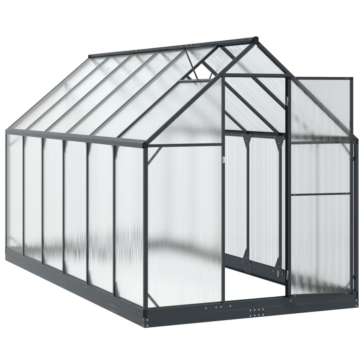 vidaXL Θερμοκήπιο Κήπου με πόρτα Ανθρακί 183,5 x 363,5 x 207 εκ
