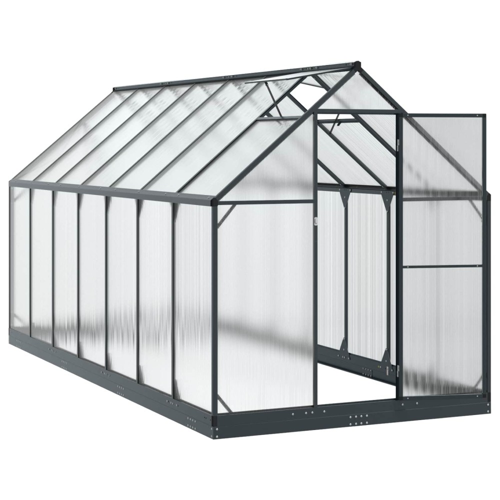 vidaXL Θερμοκήπιο Κήπου με πόρτα Ανθρακί 183,5 x 423,5 x 207 εκ