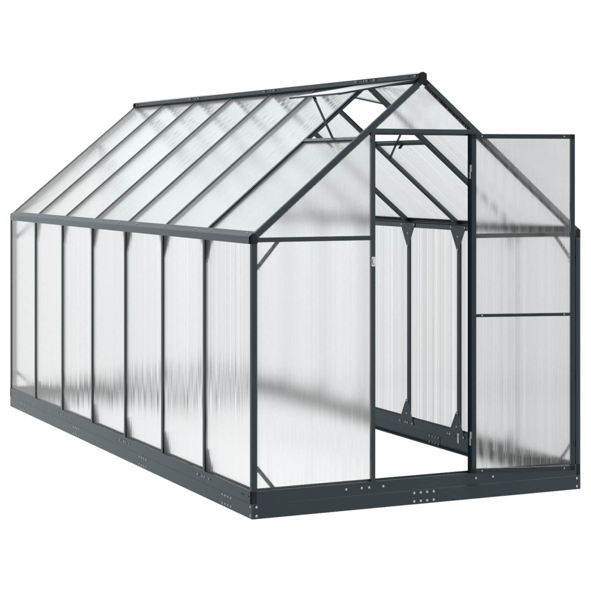 vidaXL Θερμοκήπιο Κήπου με πόρτα Ανθρακί 183,5 x 423,5 x 207 εκ