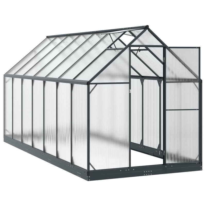 vidaXL Θερμοκήπιο Κήπου με πόρτα Ανθρακί 183,5 x 423,5 x 207 εκ