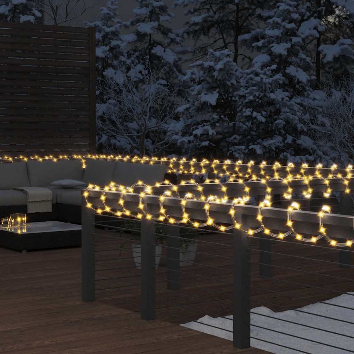 vidaXL Φωτάκια σε Σωλήνα με 1200 LED Θερμό Λευκό 50 μ. από PVC