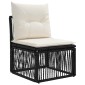 vidaXL Σετ Καναπέ Κήπου 5 τμχ. Μαύρο συνθετικό ρατάν