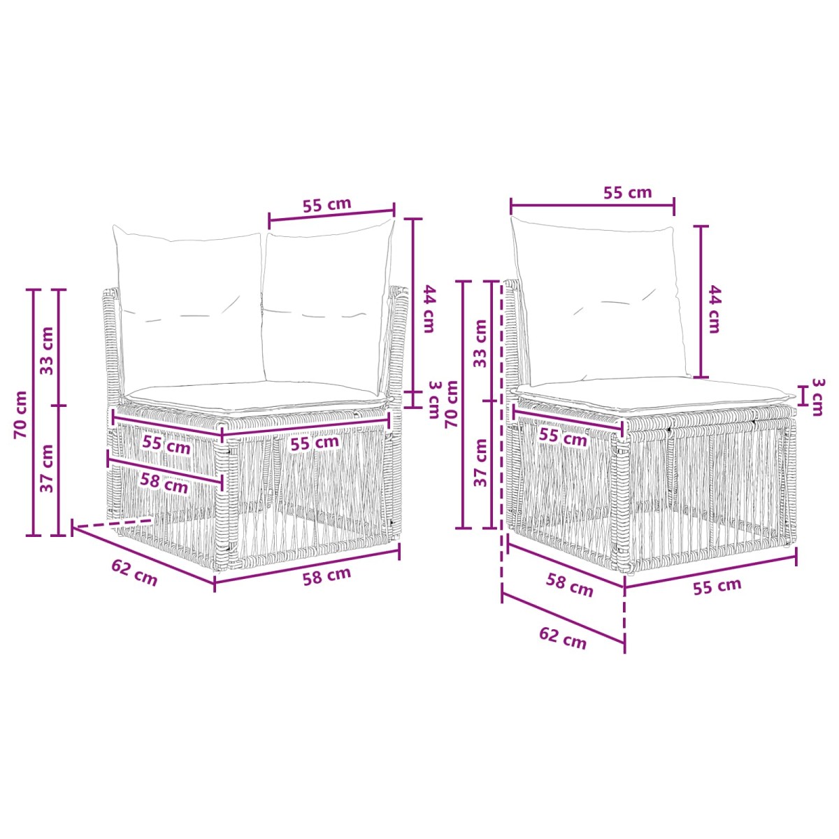 vidaXL Σετ Καναπέ Κήπου 9 τμχ. Γκρι συνθετικό ρατάν