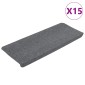 vidaXL Πατάκια Σκάλας Αυτοκόλλητα 15 τεμ. Γκρι 65x24,5x3,5 εκ.