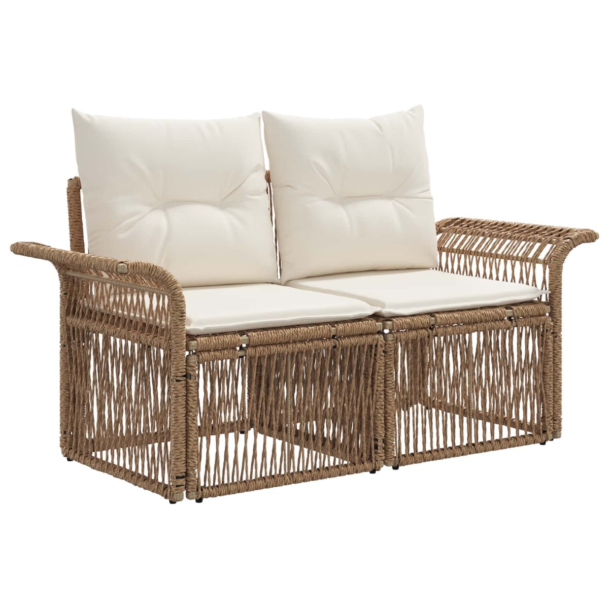 vidaXL Σετ Καναπέ Κήπου 11 τμχ. Μπεζ και Κρέμ συνθετικό ρατάν