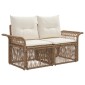 vidaXL Σετ Καναπέ Κήπου 11 τμχ. Μπεζ και Κρέμ συνθετικό ρατάν