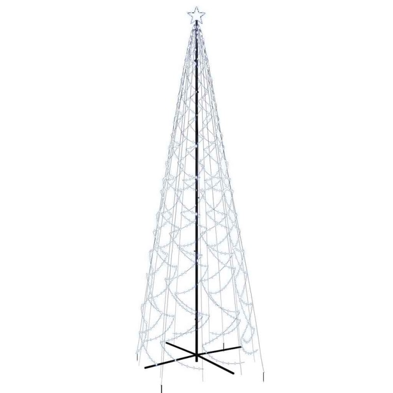 vidaXL Χριστουγεννιάτικο Δέντρο Κώνος 1400 LED Ψυχρό Λευκό 160x500 εκ.