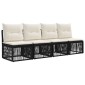 vidaXL Σετ Καναπέ Κήπου 10 τμχ. Μαύρο και Κρεμ Λευκό συνθετικό ρατάν