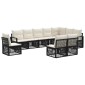 vidaXL Σετ Καναπέ Κήπου 10 τμχ. Μαύρο συνθετικό ρατάν