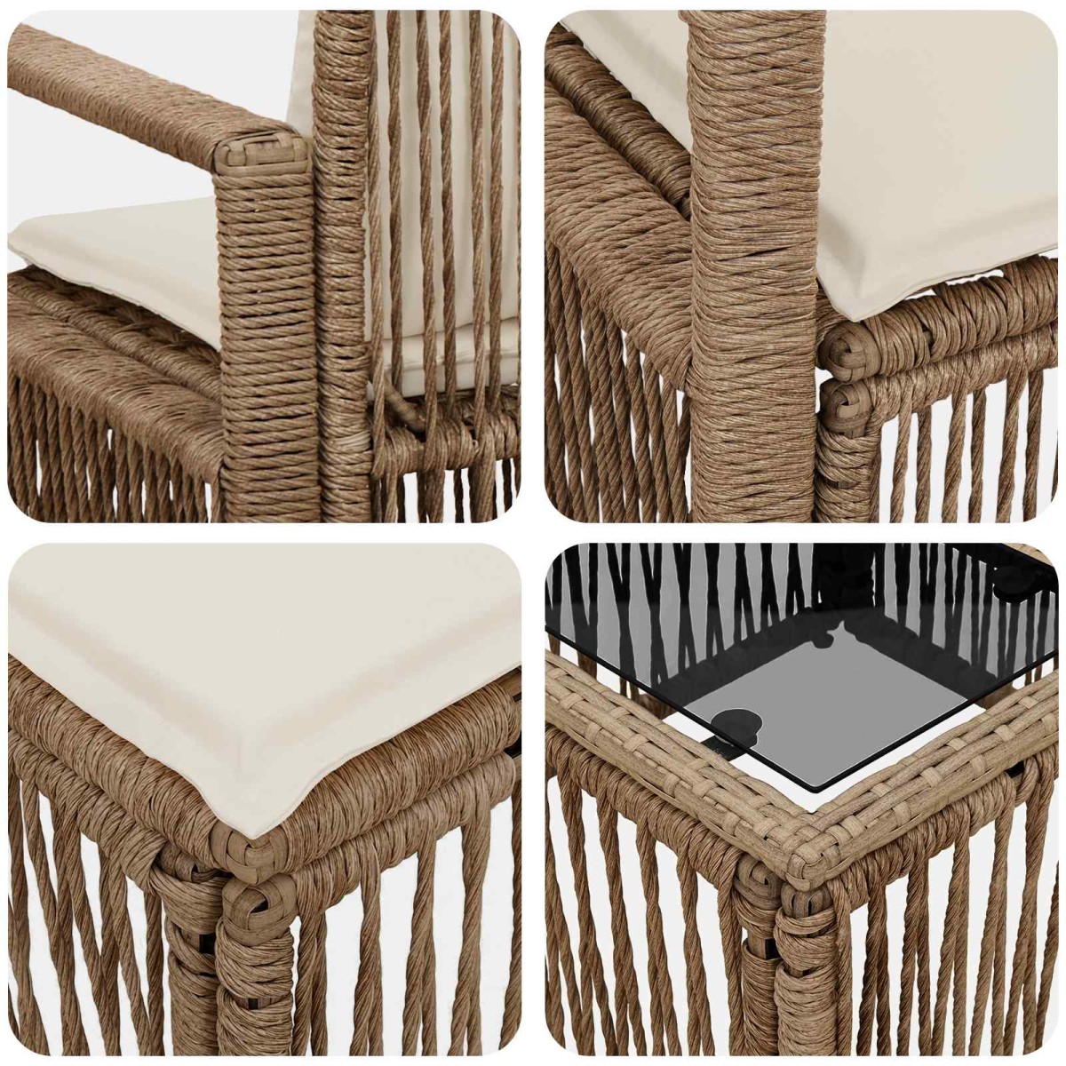 vidaXL Σετ Καναπέ Κήπου 12 τμχ. Μπεζ συνθετικό ρατάν