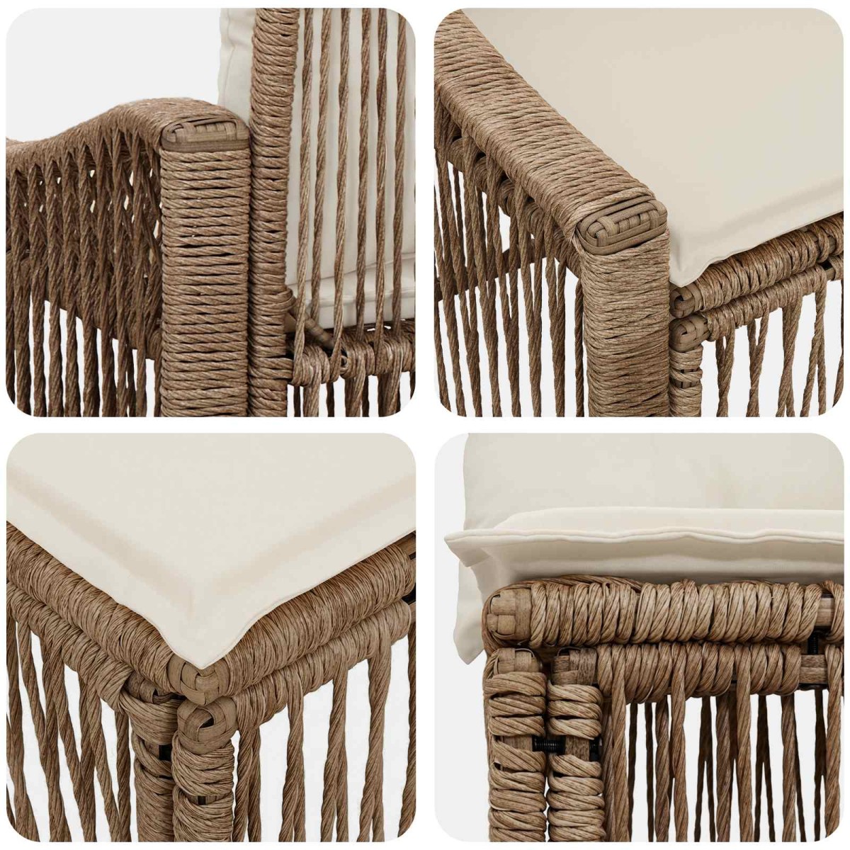 vidaXL Σετ Καναπέ Κήπου 6 τμχ. Μπεζ συνθετικό ρατάν