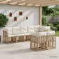 vidaXL Σειρά Καναπέ Εξωτερικού Φυσικό Πολυεστέρας
