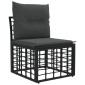 vidaXL Σειρά Καναπέ Εξωτερικού Μαύρο και Σκούρο Γκρίζο Πολυεστέρας