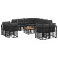 vidaXL Σειρά Καναπέ Εξωτερικού 12 τμχ. Μαύρο και Σκούρο Γκρίζο