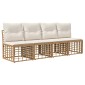 vidaXL Σειρά Καναπέ Εξωτερικού 12 τμχ. Φυσικό και Κρέμα Λευκό