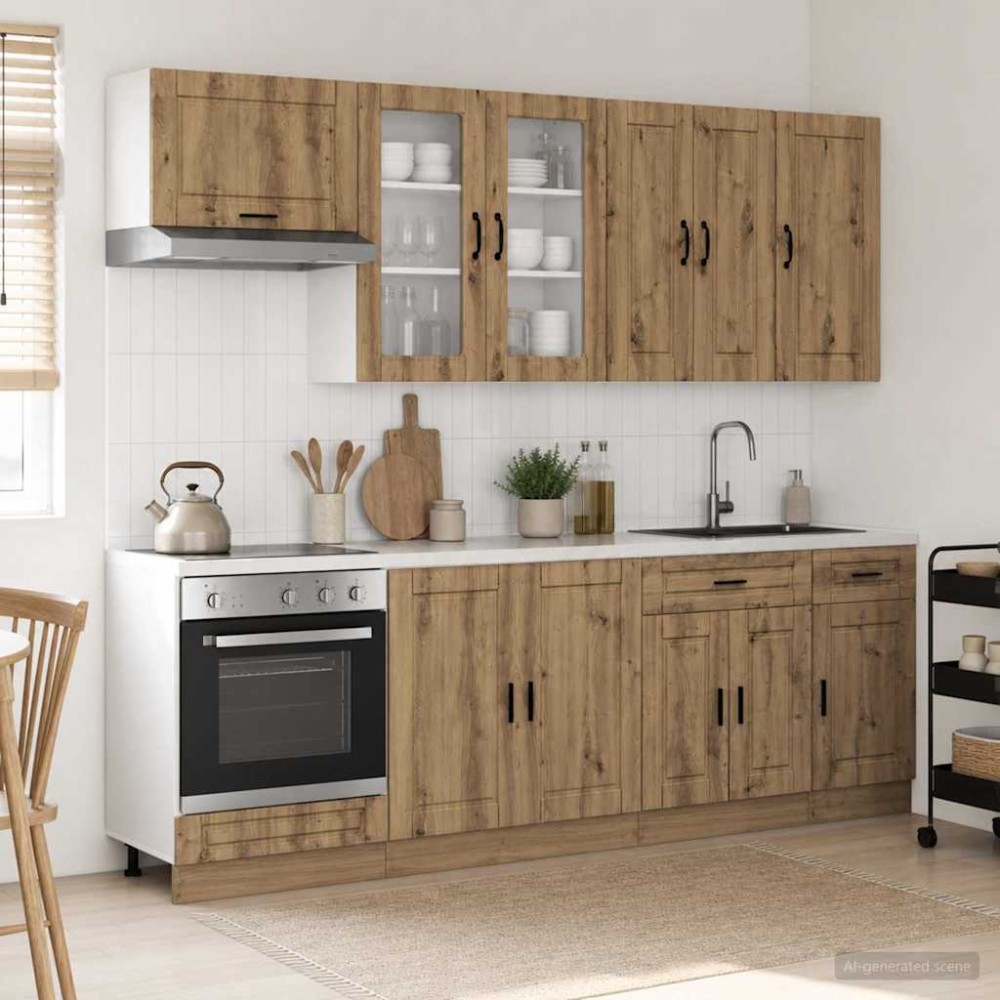 vidaXL Μονάδα κουζίνας PORTO 8 τμχ. Artisan Δρυς Επεξεργασμένο Ξύλο