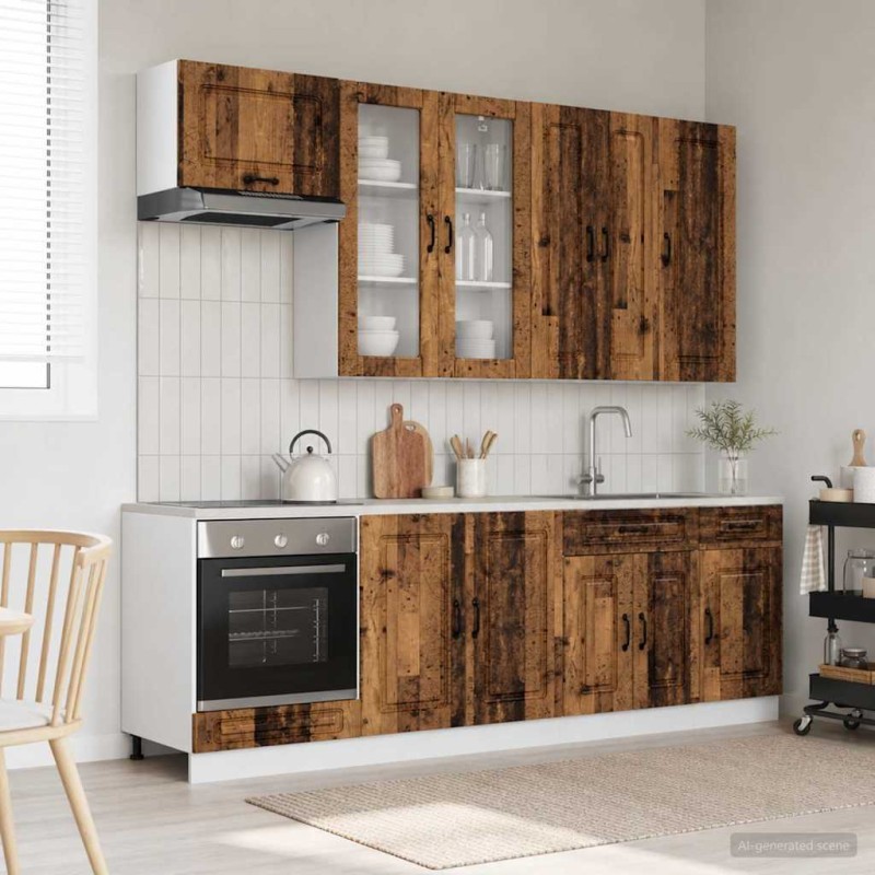 vidaXL Μονάδα κουζίνας KALMAR 8 τμχ. Παλαιωμένο ξύλο