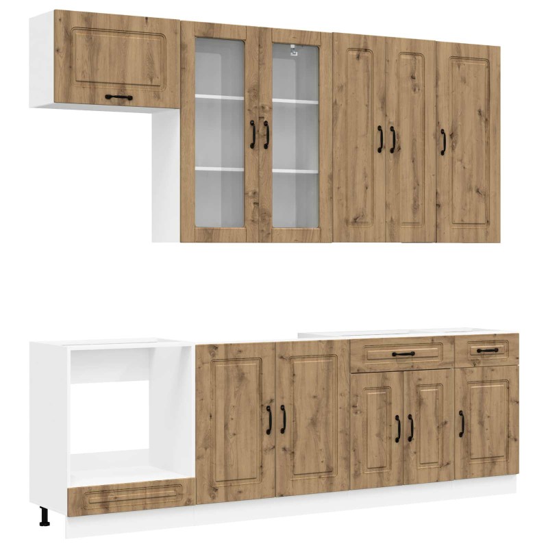 vidaXL Μονάδα κουζίνας KALMAR 8 τμχ. Artisan Δρυς Επεξεργασμένο Ξύλο