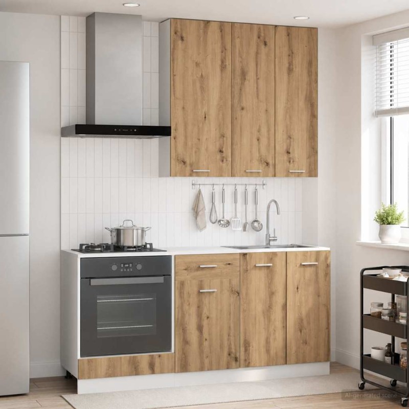 vidaXL Μονάδα κουζίνας LYON 5 τμχ. Artisan Δρυς Επεξεργασμένο Ξύλο