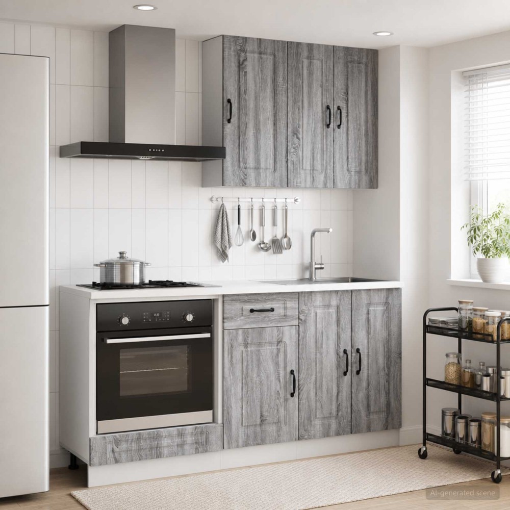 vidaXL Μονάδα κουζίνας KALMAR 5 τμχ. Γκρι Sonoma Επεξεργασμένο Ξύλο
