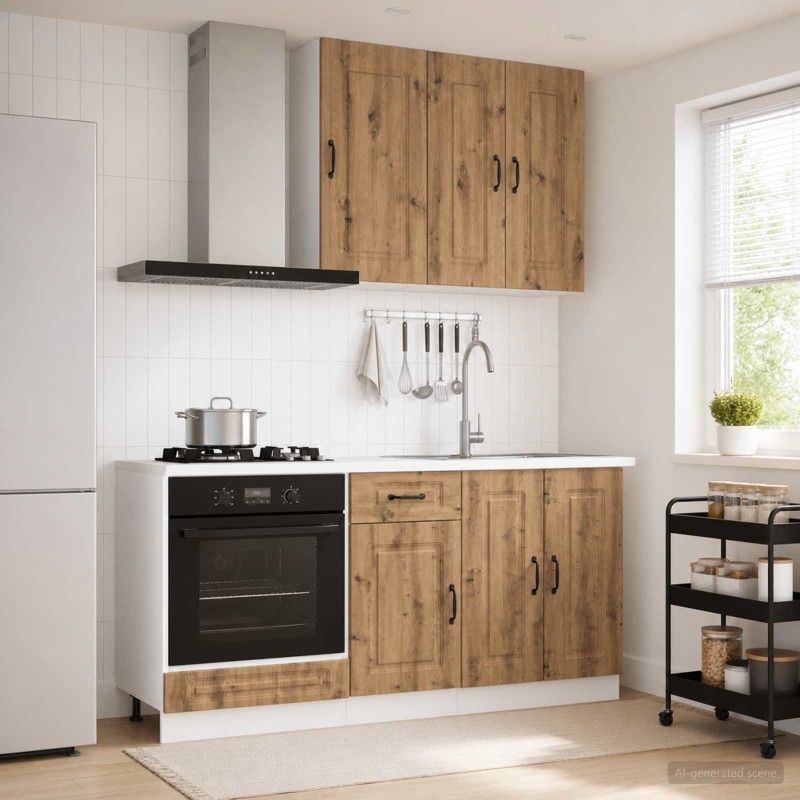 vidaXL Μονάδα κουζίνας KALMAR 5 τμχ. Artisan Δρυς Επεξεργασμένο Ξύλο