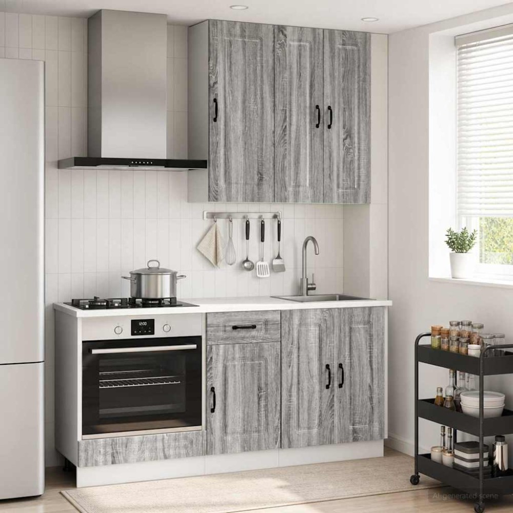 vidaXL Μονάδα κουζίνας KALMAR 5 τμχ. Γκρι Sonoma Επεξεργασμένο Ξύλο