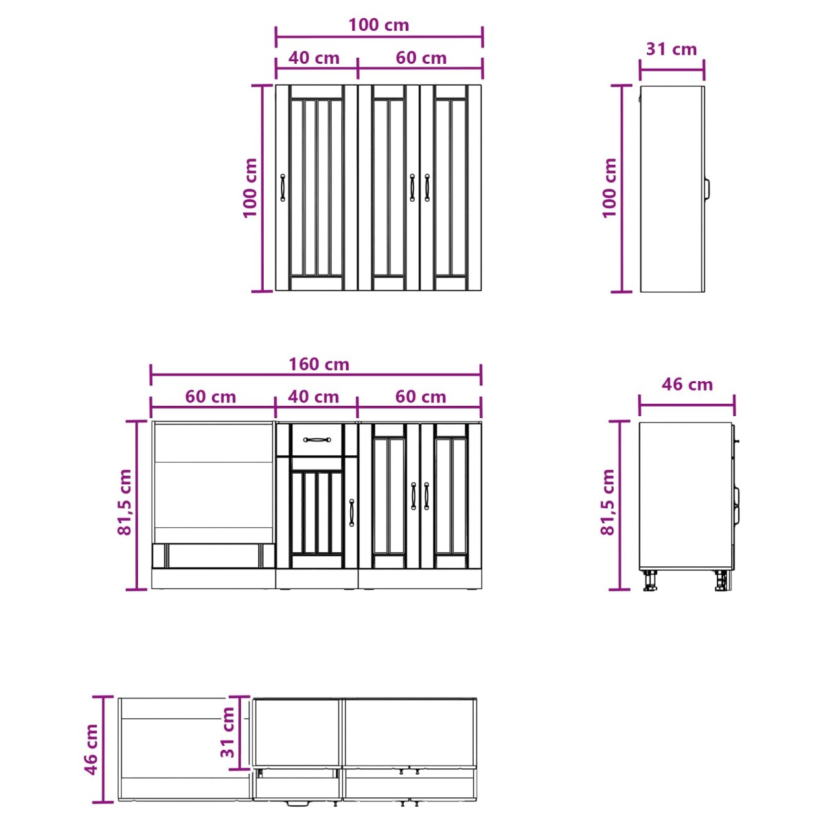 vidaXL Μονάδα κουζίνας LUCCA 5 τμχ. Καπνισμένο Ξύλο Δρυός