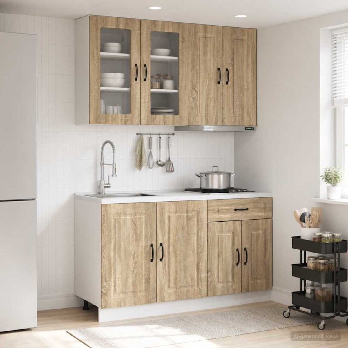 vidaXL Μονάδα κουζίνας KALMAR 4 τμχ. Sonoma Δρυς Επεξεργασμένο Ξύλο