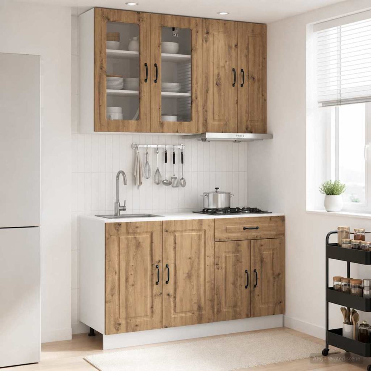 vidaXL Μονάδα κουζίνας KALMAR 4 τμχ. Artisan Δρυς Επεξεργασμένο Ξύλο