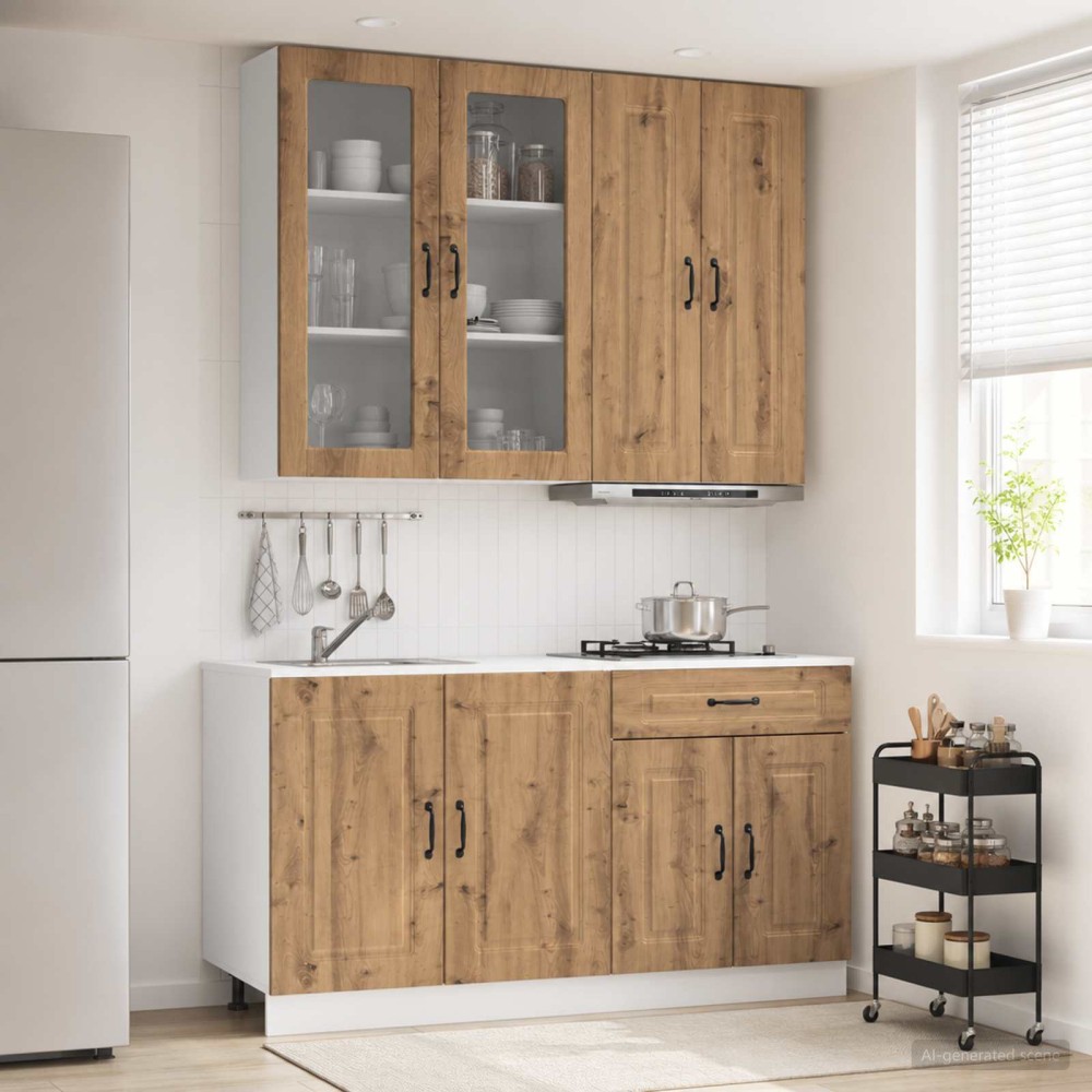 vidaXL Μονάδα κουζίνας KALMAR 4 τμχ. Artisan Δρυς Επεξεργασμένο Ξύλο