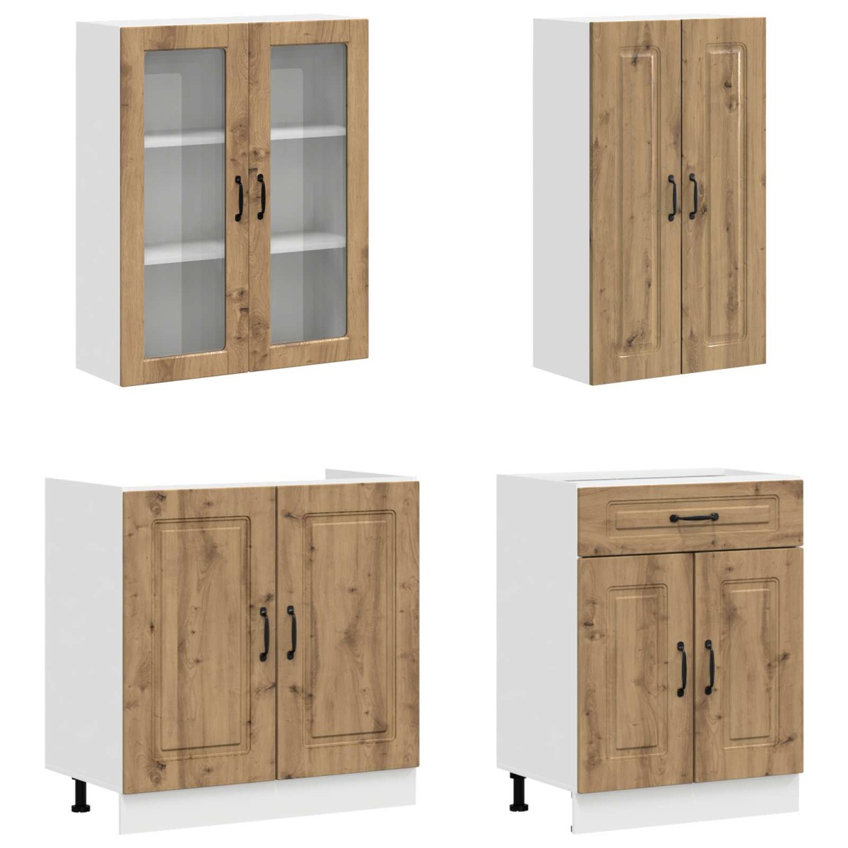 vidaXL Μονάδα κουζίνας KALMAR 4 τμχ. Artisan Δρυς Επεξεργασμένο Ξύλο