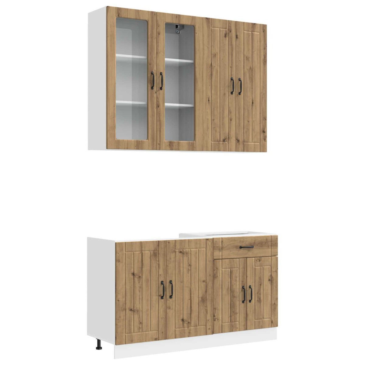 vidaXL Μονάδα κουζίνας LUCCA 4 τμχ. Artisan Δρυς Επεξεργασμένο Ξύλο