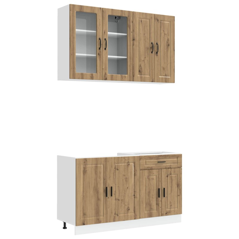 vidaXL Μονάδα κουζίνας PORTO 4 τμχ. Artisan Δρυς Επεξεργασμένο Ξύλο