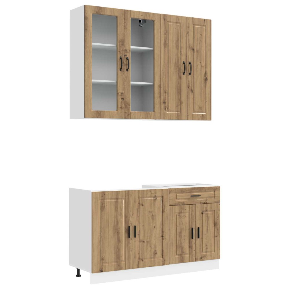 vidaXL Μονάδα κουζίνας PORTO 4 τμχ. Artisan Δρυς Επεξεργασμένο Ξύλο