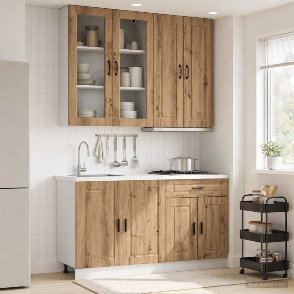 vidaXL Μονάδα κουζίνας PORTO 4 τμχ. Artisan Δρυς Επεξεργασμένο Ξύλο