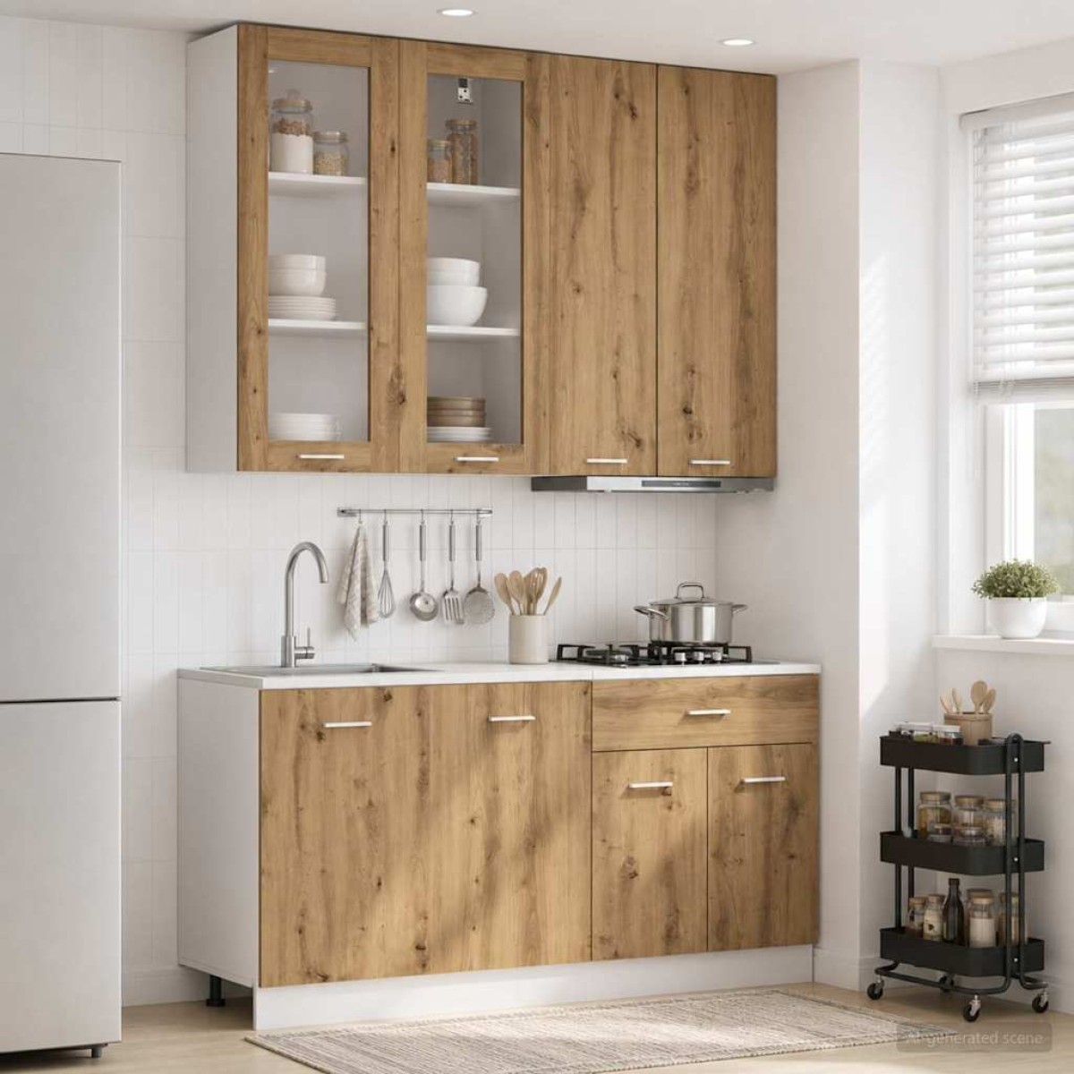 vidaXL Μονάδα κουζίνας LYON 4 τμχ. Artisan Δρυς Επεξεργασμένο Ξύλο
