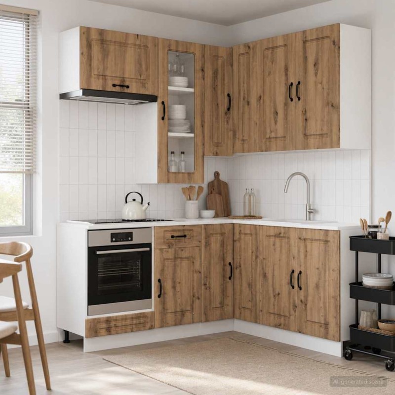 vidaXL Μονάδα κουζίνας KALMAR 8 τμχ. Artisan Δρυς Επεξεργασμένο Ξύλο