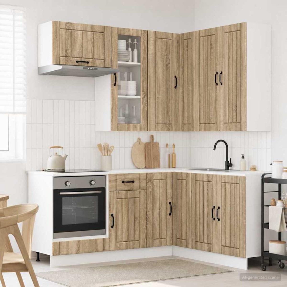 vidaXL Μονάδα κουζίνας LUCCA 8 τμχ. Sonoma Δρυς Επεξεργασμένο Ξύλο