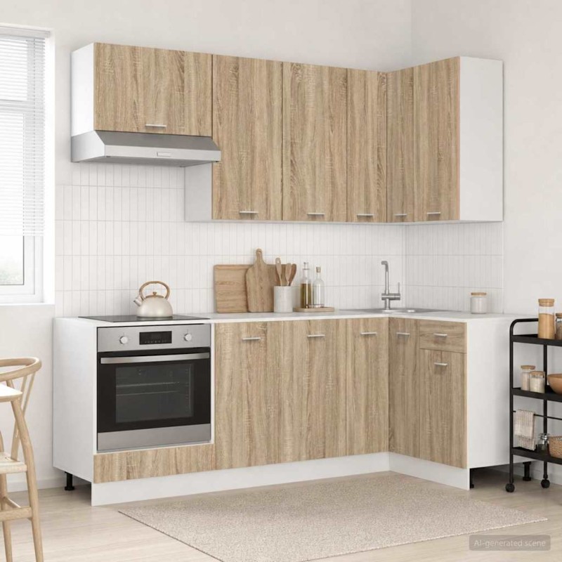 vidaXL Μονάδα κουζίνας LYON 8 τμχ. Sonoma Δρυς Επεξεργασμένο Ξύλο