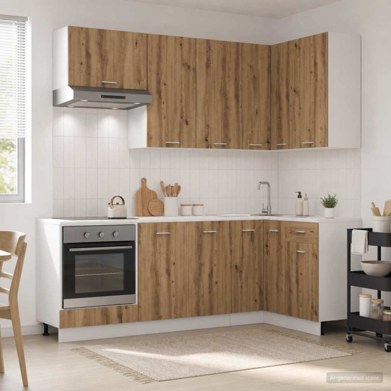 vidaXL Μονάδα κουζίνας LYON 8 τμχ. Artisan Δρυς Επεξεργασμένο Ξύλο