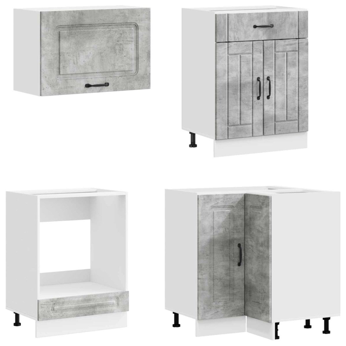 vidaXL Μονάδα κουζίνας KALMAR 8 τμχ. Γκρι Σκυροδέματος