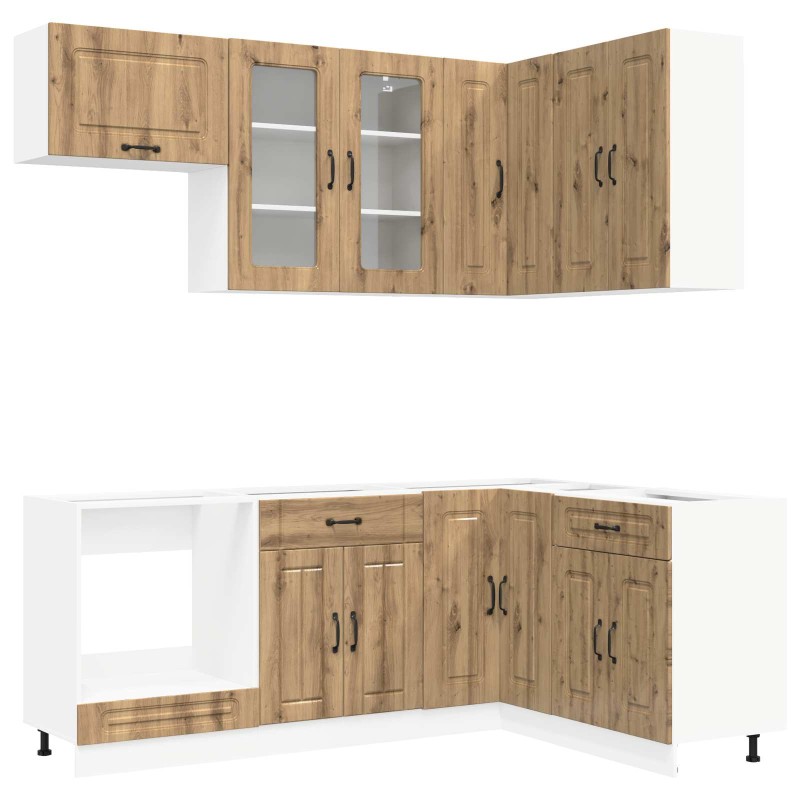 vidaXL Μονάδα κουζίνας KALMAR 8 τμχ. Artisan Δρυς Επεξεργασμένο Ξύλο