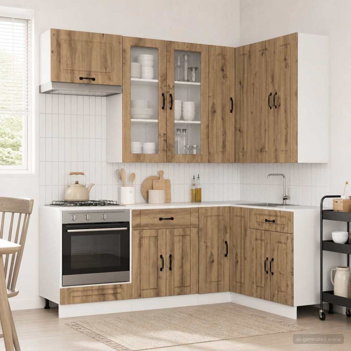 vidaXL Μονάδα κουζίνας KALMAR 8 τμχ. Artisan Δρυς Επεξεργασμένο Ξύλο