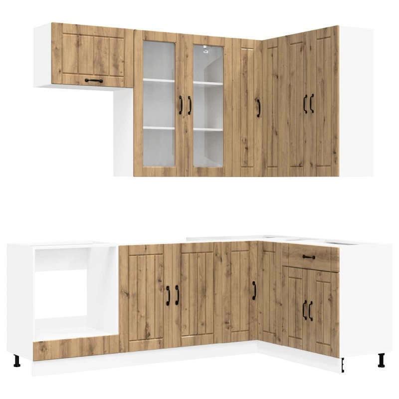 vidaXL Μονάδα κουζίνας LUCCA 8 τμχ. Artisan Δρυς Επεξεργασμένο Ξύλο