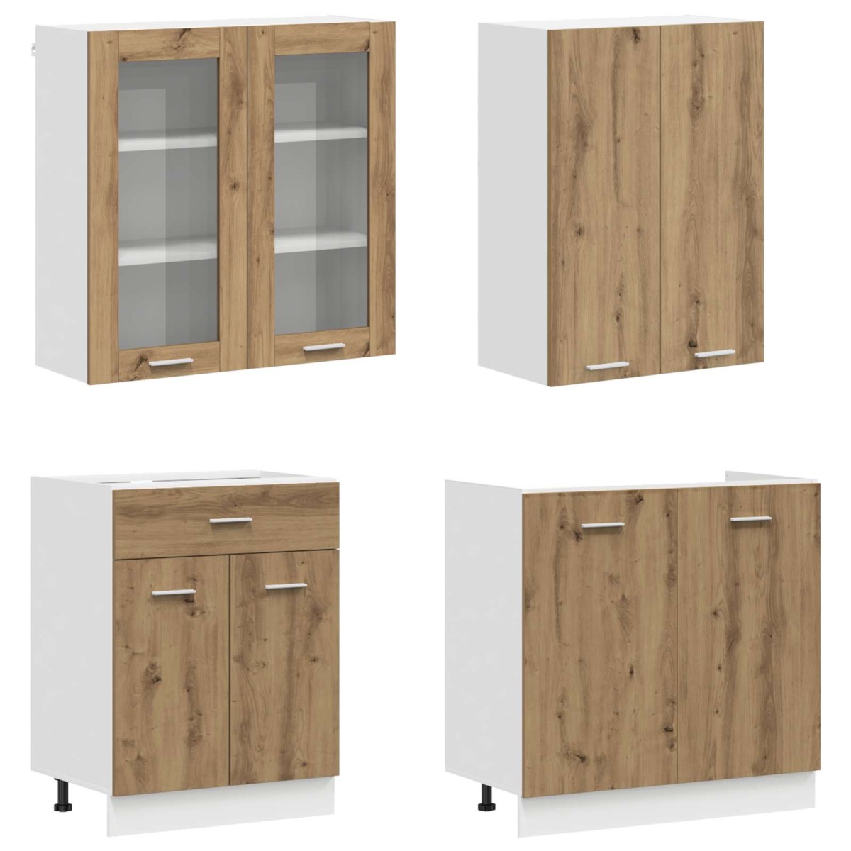 vidaXL Μονάδα κουζίνας LYON 8 τμχ. Artisan Δρυς Επεξεργασμένο Ξύλο